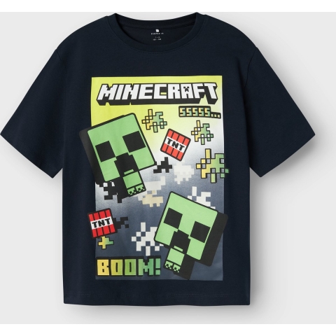 Name It T-Shirt - NkmMus Minecraft - Navy Blazer - Name It - 9-10 jaar (134-140) - T-Shirt