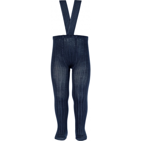 Condor Panty's m. Bretellen - Rib - Blauw - Condor - 1-2 jaar (80-92) - Panty's