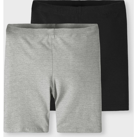 Name It Fietsbroek - Noos - 2-pack - NkfVivian - Zwart/Grijs Gev - Name It - 1½-2 jaar (86-92) - Shorts