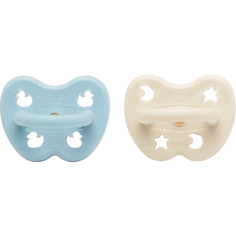 Hevea Speen - 0-3 mnd. - 2-pack - Natuurlijk Rubber - Baby Blue/ - Hevea - 0-3 mnd - Speen