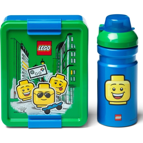 LEGO® Storage Brooddoos/Drinkfles - Iconic Jongen - Groen/Blauw - LEGO® Storage - OneSize - Brooddoos