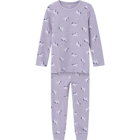 Name It Pyjama set - Noos - NmfNightset Unicorn - Lavender Aura  - Name It - 7-8 jaar (122-128) - Pyjama - Tweedelig