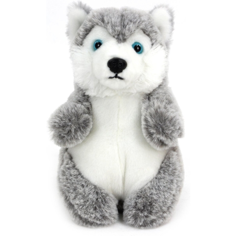 Living Nature Knuffel - 16x10 cm - Baby Husky - Grijs - Living Nature - OneSize - Knuffel