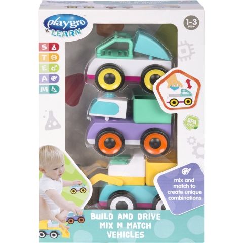 Playgro Voertuigen - Build and Drive Mix n Match Vehicles - Playgro - OneSize - Activiteitenspeelgoed