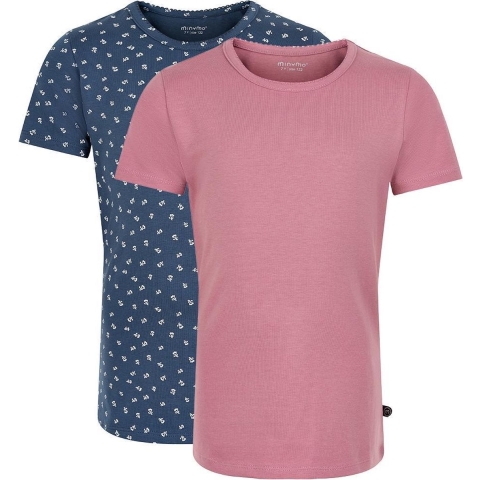 Minymo T-shirts - 2-pack - Mesa Rose - Minymo - 7 jaar (122) - T-Shirt