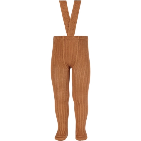 Condor Panty's m. Bretellen - Rib - Bruin - Condor - 1-2 jaar (80-92) - Panty's