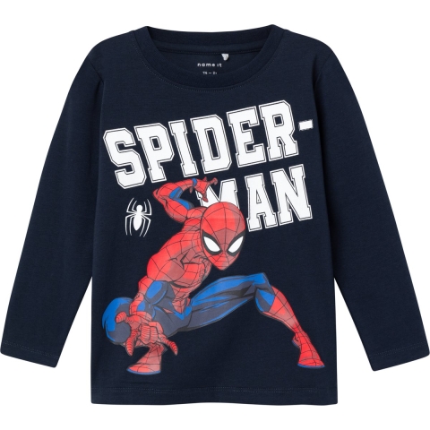 Name It Blouse - NmmNaza Spider-Man - Noos - Dark Sapphire - Name It - 4 jaar (104) - Blouse