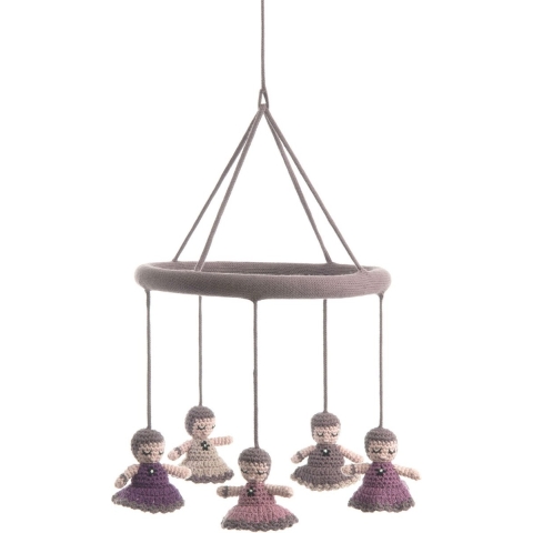 Smallstuff Baby Mobiel - Poppen - Roze/Dusty Paars - Smallstuff - OneSize - Baby Mobiel