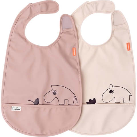 Done by Deer Slabbetjes - 2-pack - Deer Friends - Powder - Done by Deer - OneSize - Slabbetjes