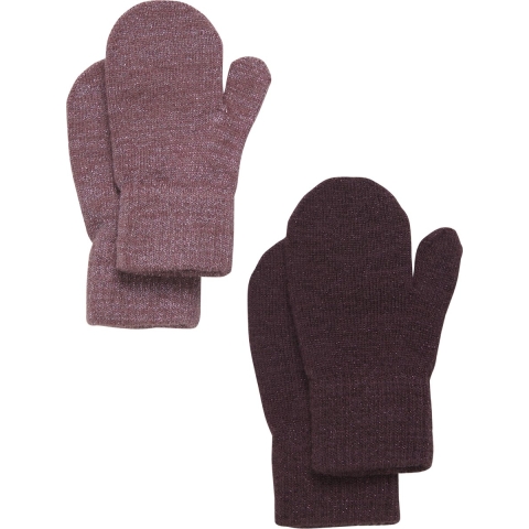 CeLaVi Wanten - Wol/Polyester - 2-pack - Rose Brown m. Glitter - CeLaVi - 1-2 jaar (80-92) - Wanten