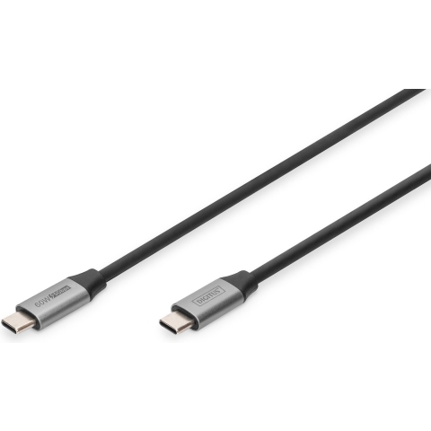 Digitus USB-kabel USB 3.2 Gen1 (USB 3.0 / USB 3.1 Gen1) USB-C, USB-C stekker 1.00 m Zwart Flexibel, Afgeschermd, Met USB DB-300220-010-S