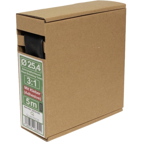 Quadrios 23CA182 Krimpkous met lijm Zwart 25.4 mm Krimpverhouding:3:1 5 m