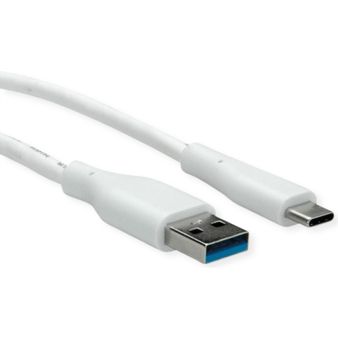 VALUE USB 3.2 Gen 1 kabel, A-C, M/M, wit, 3 m