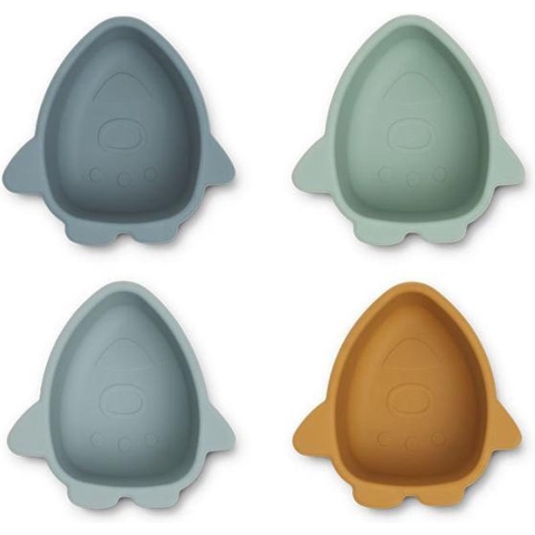 Liewood Kommen - Silicone - 4-pack - Iggy - Space Blue Multi Mix - Liewood - OneSize - Kom
