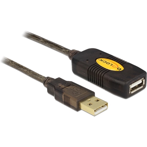 Delock USB-kabel USB 2.0 USB-A stekker, USB-A bus 5.00 m Zwart 82308