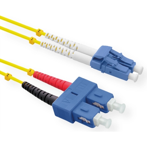ROLINE glasvezelkabel duplex, single mode 9/125µm OS2, LC/SC, geel, 2 m