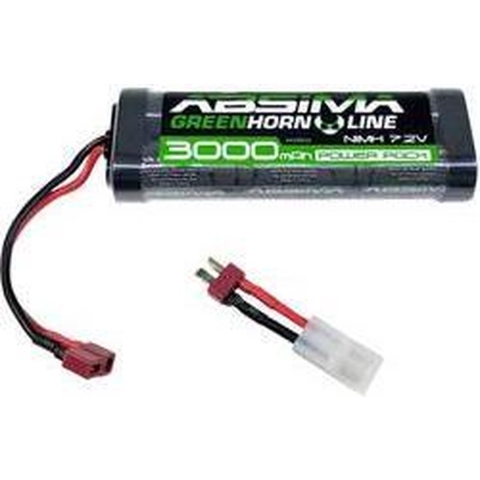 Absima NiMH accupack 7.2 V 3000 mAh Aantal cellen: 6 Hardcase T-bussen, Tamiya-bus