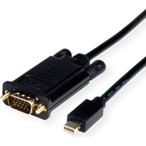 ROLINE Cable Mini DisplayPort - VGA, Mini DP M - VGA M, zwart, 2 m