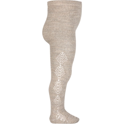 Condor Panty's m. Pointelle - Wol/Acryl - Beige - Condor - 12-18 mnd - Panty's