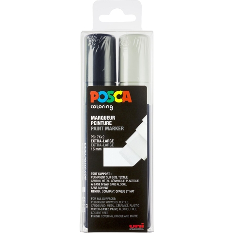 Posca Markers - PC-17K - 2 st. - Zwart/Wit - Posca - OneSize - Marker