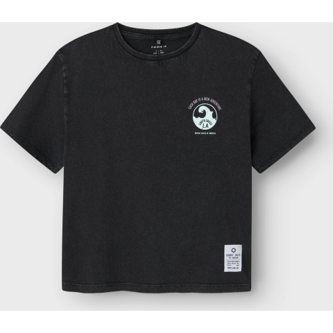 Name It T-Shirt - NkmJeano - Zwart m. Print - Name It - 6 jaar (116) - T-Shirt