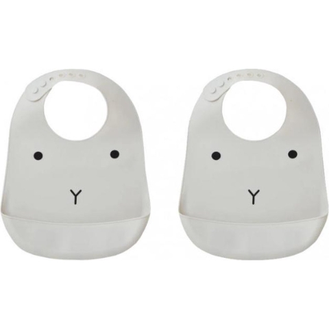 Liewood Slabbetjes - 2-pack - Silicone - Tilda - Rabbit - Liewood - OneSize - Slabbetjes