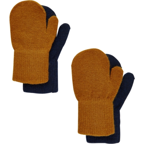 CeLaVi Wanten - Wol/Nylon - 2-pack - Pompoenkruid/Navy - CeLaVi - 1-2 jaar (80-92) - Wanten
