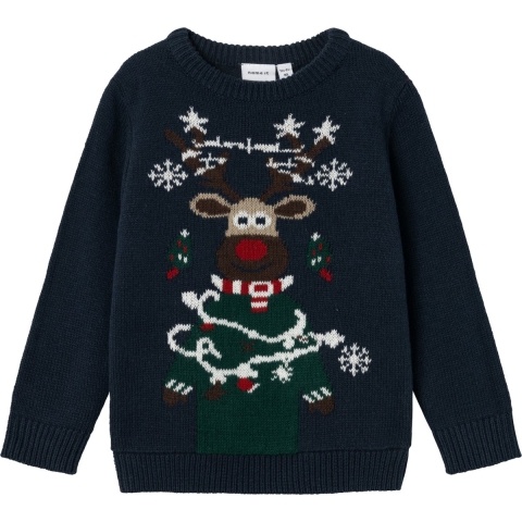 Name It Blouse - Gebreid - NmmRijulle - Dark Sapphire - Name It - 3 jaar (98) - Blouse