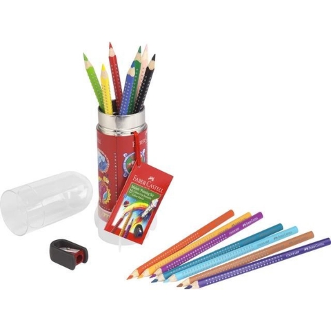 Faber-Castell Kleurpotloden m. Puntenslijper - 15 stk - Multi - Faber-Castell - OneSize - Tekenset