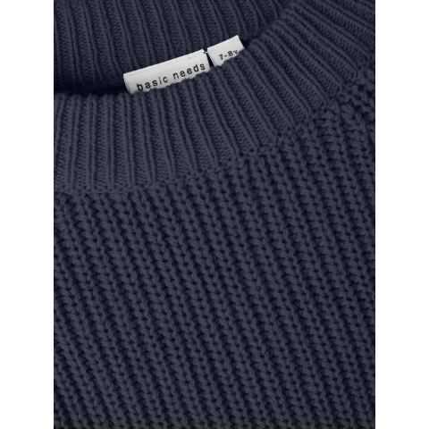 Name It Blouse - Gebreid - Bijgesneden - NkfVenja - Dark Sapphir - Name It - 7-8 jaar (122-128) - Blouse