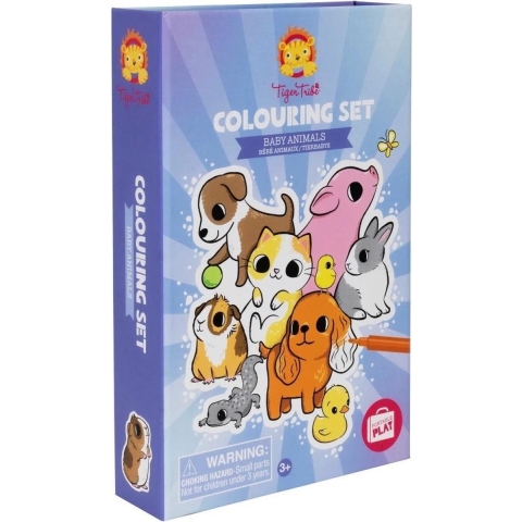 Tiger Tribe Gevarenset - Colouring Set - Baby Animals - Tiger Tribe - OneSize - Tekenset