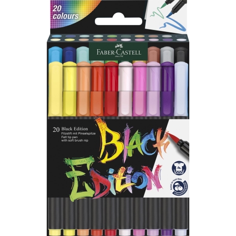 Faber-Castell Markers - Black Editie - 20 stk - Faber-Castell - OneSize - Tekenset