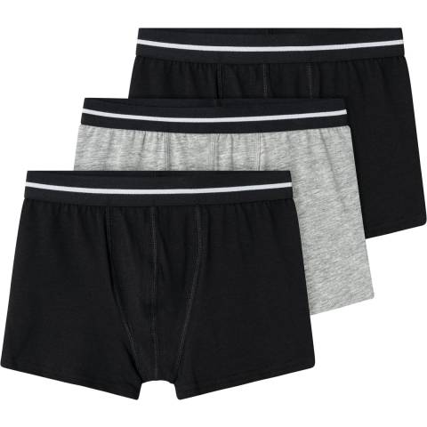 Name It Boxershorts - Noos - NkmBoxer - 3-pack - Zwart/Grijs - Name It - 4 jaar (104) - Boxershorts