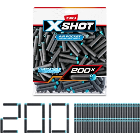 X-SHOT Schuimpijlen - 200 st. - Refill Pak - X-SHOT - OneSize - Speelgoed