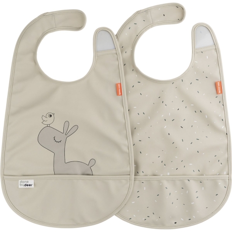 Done by Deer Slabbetjes - 2-pack - Lalee - Zand - Done by Deer - OneSize - Slabbetjes