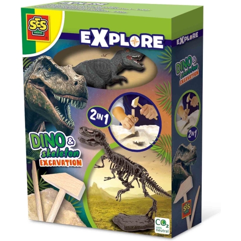 SES Creative Opgraving - Verkennen - T-Rex en skelet - SES Creative - OneSize - Speelgoed