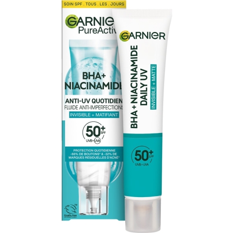 Garnier PureActive BHA + Niacinamide Daily Fluid SPF50