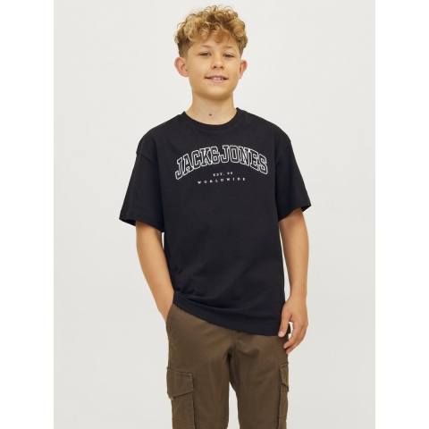 Jack & Jones T-Shirt - JjeCaleb - Black - Jack & Jones - 8 jaar (128) - T-Shirt