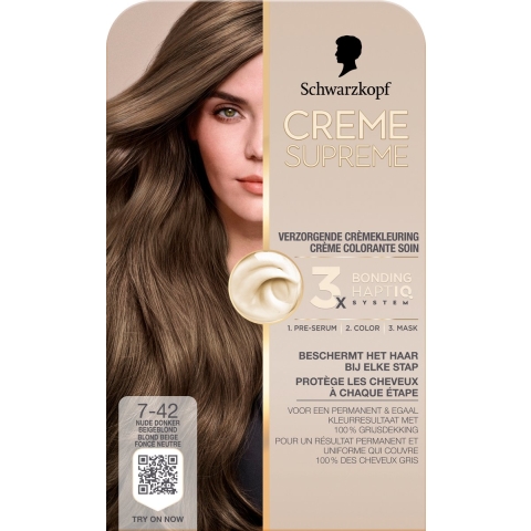 Schwarzkopf Creme Supreme Crèmekleuring 7-42 Nude Donker Beigeblond