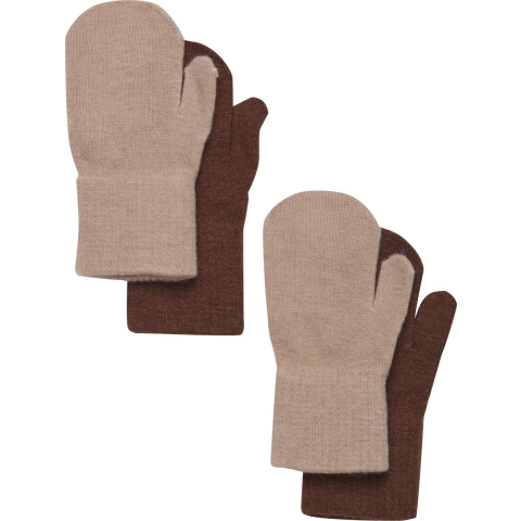 CeLaVi Wanten - Wol/Nylon - 2-pack - Schildpad Shell/Beige - CeLaVi - 1-2 jaar (80-92) - Wanten