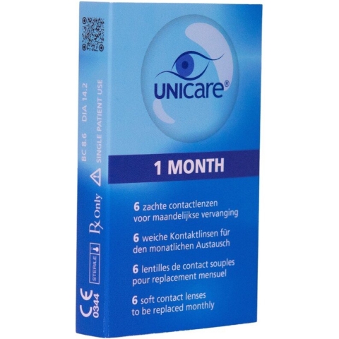 Unicare 1 Month 6 Zachte Contactlenzen -6.00