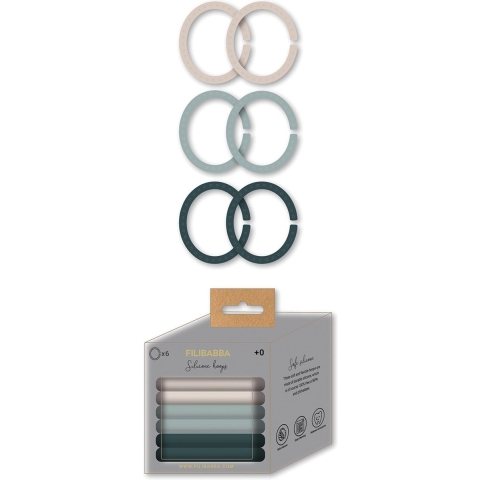 Filibabba Ophangringen - 6-pack - Blue - Filibabba - OneSize - Hangspeeltje