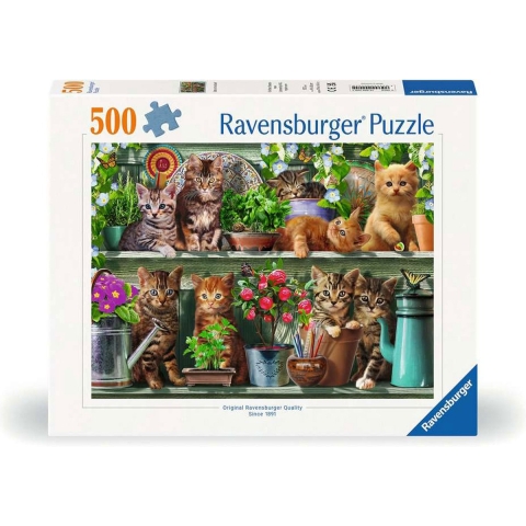 Ravensburger Puzzel - 500 Bakstenen - Katten op de plank - Ravensburger - OneSize - Puzzel