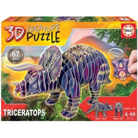 Educa 3D-Puzzel - Triceratops - 67 Bakstenen - Educa - OneSize - Puzzel