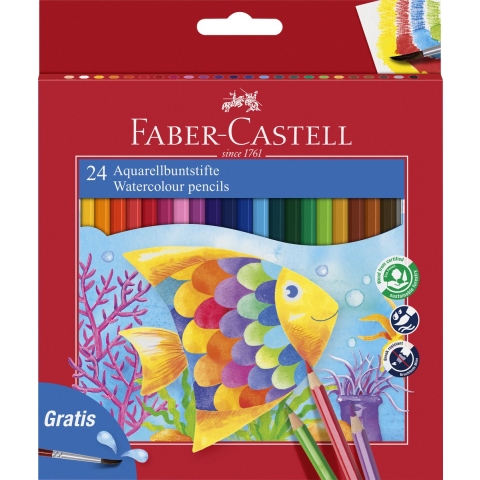 Faber-Castell Kleurpotloden - Aquarel - 24 stk + 1 penseel - Faber-Castell - OneSize - Tekenset