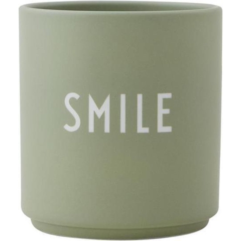 Design Letters Beker - Favourite Kopjes - Porselein - Groen Glim - Design Letters - OneSize - Beker