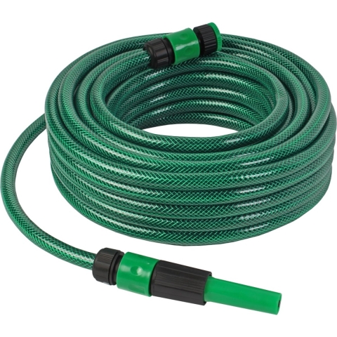 Tuinslang met koppelingen en regelbare spuit 1/2 15 meter - Talentools