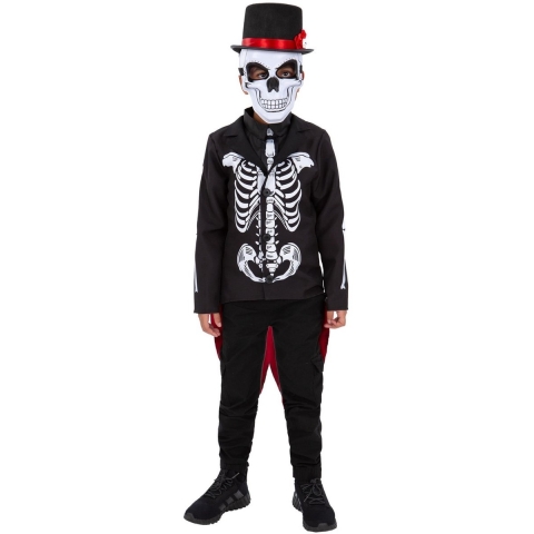 Smiffys Kostuum - Dag van de dode señor Skeleton - Smiffys - 7-9 jaar (122-134) - Kostuum