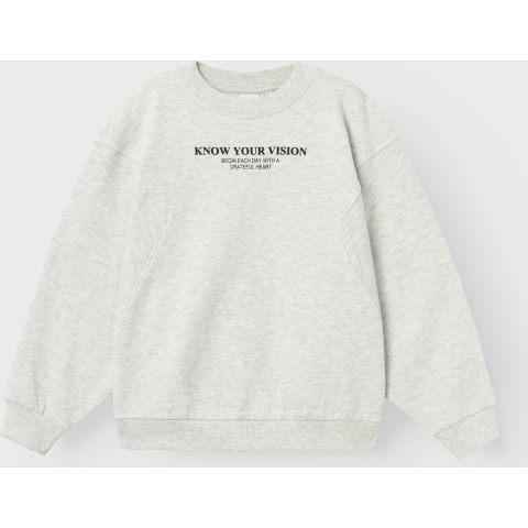Name It Sweatshirt - NkfNakonni - Light Grey Melange - Name It - 6 jaar (116) - Sweatshirt
