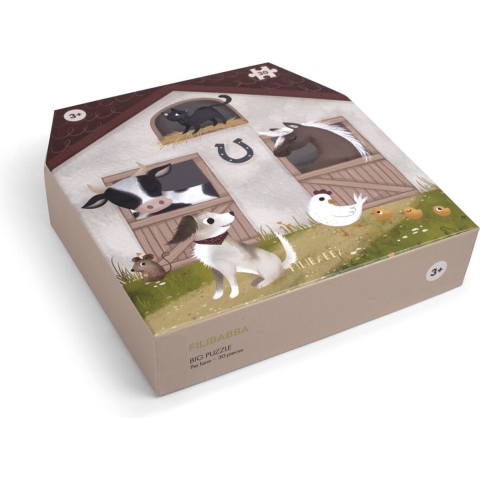 Filibabba Puzzel - 30 Bakstenen - De boerderij - Filibabba - OneSize - Puzzel